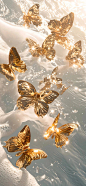 金色蝴蝶 新年壁纸 手机壁纸 