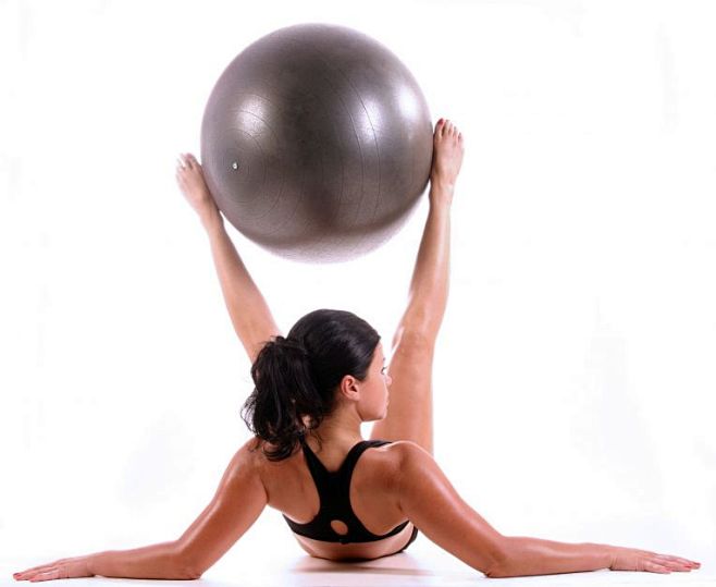 The exercise ball is...