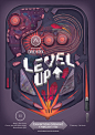 LEVEL UP exhibition poster on Behance