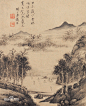 戴熙图片_僊壹』『戴熙（1801—1860）清代官员、画家。钱塘（今浙江杭州）人，字醇士（一作莼溪），号榆庵、松屏，别号鹿牀居士（一作樚牀）、井东居士。道光时宫廷书画多出于其手。又能画花鸟、人物，以及梅竹石，笔墨皆隽妙。他的子侄受其影响都能绘画：长子有恒（1826－1891）（字大年，号保卿）所作山水笔意疏秀，有倪瓒风韵。以恒（字用伯）、之恒（字仲江，号菊孙）、其恒（字秀渠，又字问水）、尔恒（字子谦），皆继承家学，善作山水，而各有成就。以恒更有声誉，所作山水笔意淹润，墨气淋漓，而屋宇几席亦复精工，著有《醉