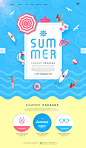 夏季海边度假宣传网页PSD模板Summer web pages template#tiw251f6306 :