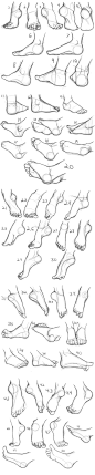 如何画好脚部？100种脚的画法参考满足你！ : 千里之行始于足下，今天一起来看下足部的多种画法，脚是人体重要的负重器官和运动器官。跟手一样，可以将它的结构想成几个部分的集合体，方便绘制，将脚背的构造分为脚趾、脚背和脚跟。从正面观察脚时，脚部可归纳…