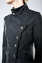 Interesting coat closure and layers. Muse Coat Gray by Suzabelle/ Winter 2011 Collection. http://fab.com/product/muse-coat-gray-238567 #Black #Layers #Detail