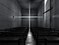 安藤忠雄《光之教会》
清水混凝土墙上的十字架隙窗，光线射进，圣洁无比。
图片来自：http://unstyle.sblo.jp/article/45641827.html