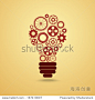 light bulb with gears and cogs working together, raster version 正版图片在线交易平台 - 海洛创意（HelloRF） - 站酷旗下品牌 - Shutterstock中国独家合作伙伴