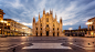 Duomo : Duomo di Milano, the Cathedral of Santa Maria Nascente, in the early morning. This cathedral is the largest in Italy, fifth largest in the world and took nearly six centuries to complete (and is still partially under renovation).