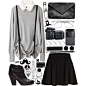 A fashion look from September 2013 featuring shirts & tops, black skirt and black tights. Browse and shop related looks.