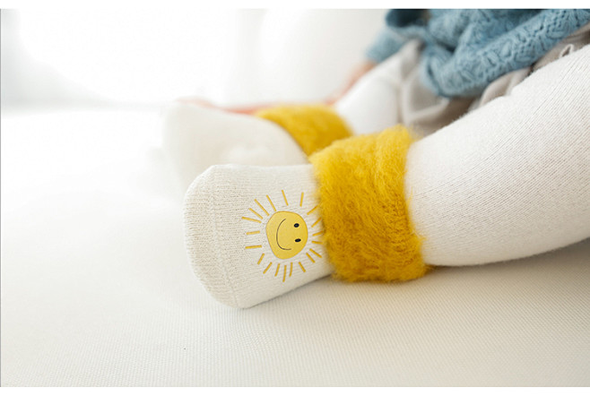 婴儿袜子秋冬季加厚加绒保暖0-3-6个月...