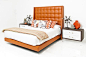 St. Tropez Bed in Hermes Orange Faux Leather #ModShop: 