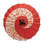 和式工艺纸伞 花漩涡 红
