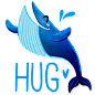 Humpy the whale ~ Chat stickers : A little pack of stickers I made for the app Telegram.