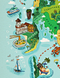 A TWIST OF THAILAND  : A Map Illustration for the tourist pocket book "A TWIST OF THAILAND" own by Oriental-Escapes.comWhitch the cover illustration and Two big map of the north-eastern and the southern sea of thailand 