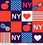  New York pattern with flag