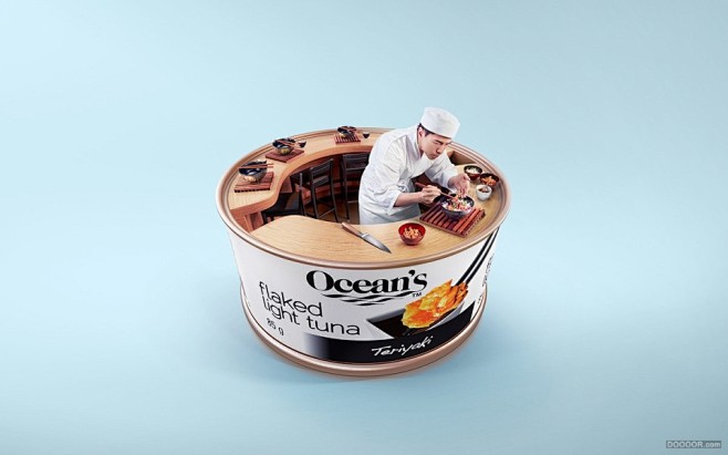 OCEAN`S海洋金枪鱼品牌铁盒罐头创意...
