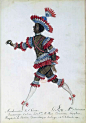 Costume designs for the gentlemen of the court in the “Ballet des noces de Pelée et Téthis”, mid 17th century