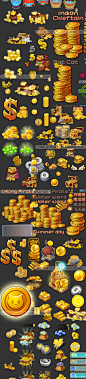 游戏美术资源 手游 金币 元宝 铜钱 UI 图标 透明 PNG素材 精品-淘宝网