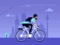 Hello World care.com berlin san francisco boston city commute designer cycling bicycle debut animation illustration
