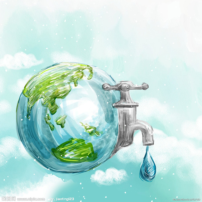 环保背景 节约用水 环保素材 地球
