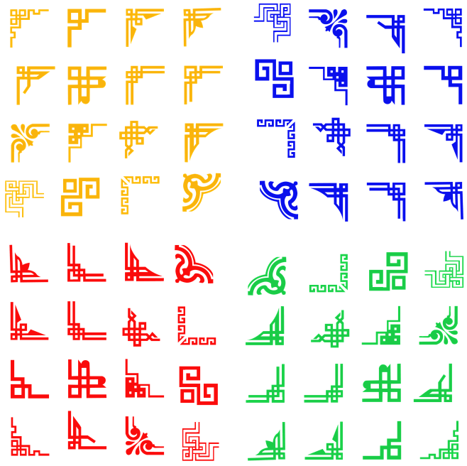 古典边角花纹
