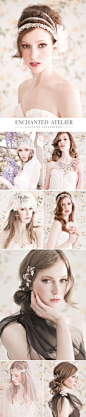分享Enchanted Atelier几款超唯美森女系新娘头饰，蕾丝白纱，镶钻头箍，淡粉色的浪漫风情~