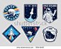 Set of space and astronaut , patches, emblems, badges and labels.