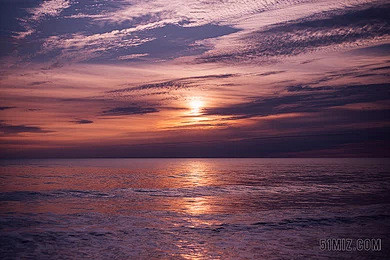 海边日落自然风景夕阳落山海景背景图片