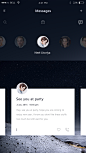 Demo screens for a chat app (Dark Version) – User interface by Prakhar Neel Sharma