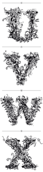 BRUSHWOOD国外花纹风格手绘黑白英文字体设计欣赏-平面设计 - DOOOOR.com #采集大赛#