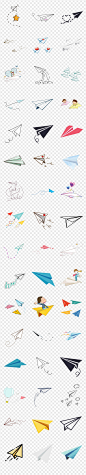 手绘卡通纸飞机起飞线旅行旅游海报展板透明底素材背景图片PNG