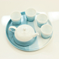 原来是泥|原创陶瓷茶具套装托盘 蓝色海洋渐变系列功夫茶杯茶壶
