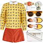 A fashion look from September 2015 featuring slim fit shorts, leopard print shoes and pocket purse. Browse and shop related looks.