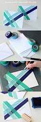 I enjoy making simple, handmade cards for holidays and birthdays. And I have to say that crafting with washi tape is one of THE easiest ways to make a cute, homemade card. You don’t need loads of fancy stamps or layers of paper… just a little tape and a s