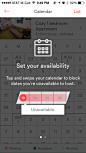 Airbnb iPhone calendar, coach marks screenshot