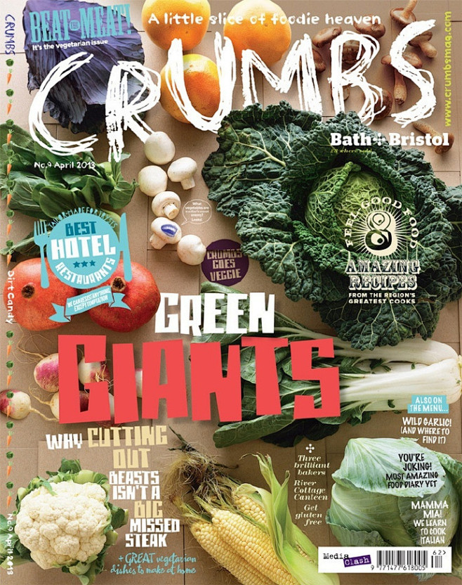 英國美食雜誌Crumbs誘人的封面設計。...