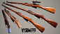 Mosin Nagant Variations, Vadim Spiridonov : Mosin Nagant Variations: standard M91/30, M38 carabine, custom sniper version of M38 (there were no standard issued mosin sniper carabines in soviet army), sawed off version known as "obrez" or "k