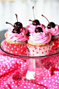 Cherry almond cupcakes..