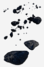 碎石黑色岩石漂浮装饰
