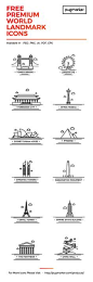 Today we have for you a nice pack of 12 line icons representing some of the most famous landmarks of the world. Big thanks to PugMarker for providing us with this awesome freebie.