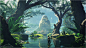 'The Giant Buddha` A fantasy render of a woman's journey to the secret Giant Buddha, hidden somewhere deep in the Asian jungle. Everything was done with e-on software, Vue, color and highlights cor...