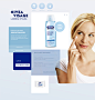 NIVEA / Productsection : New ideas for the NIVEA product section. With a new site structure, design and focus on its products we developed different layouts based on the principle less is more.