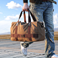 牧之逸大容量运动休闲手提包旅行包男士短途出差行李包帆布旅游袋-tmall.com天猫