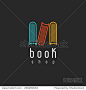 Book shop logo, encyclopedia emblem mockup of sign literature store, design library icon