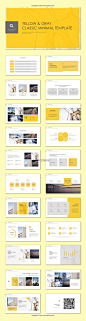 【极致商务】黄色简约风模板PPT模板 #排版# #图表#