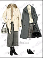 温暖时尚的韩国冬装搭配韩国冬装搭配,冬季女装，时尚搭配