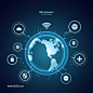 通信科技高速传输全球发展5G科技海报