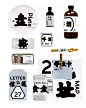 This may contain: various stickers and tags are displayed on a white background, including one with the number two