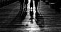 Silhouette of 4 Person Walking