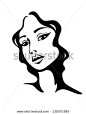 woman face silhouette - stock vector