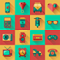 Free Flat Hipster Icons Design Pack (16 Icons)