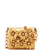 V2GAY Nancy Gonzalez Flower-Applique Crocodile Crossbody Bag, Gold Matte